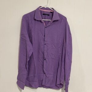 Classic Purple, pink  Checkered Men's Button-Down Shirt